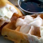 Founding Farmers food chicken and waffles and cream