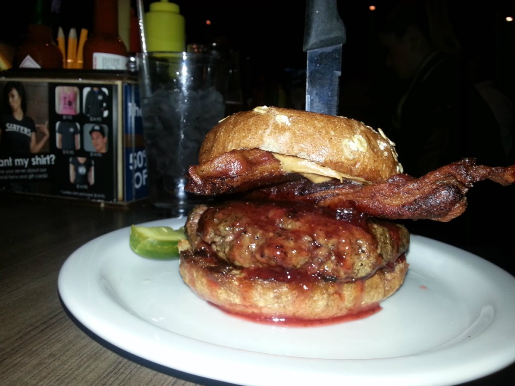 The Peanut Butter and Jellousy Burger is made with Peanut Butter and Jelly!